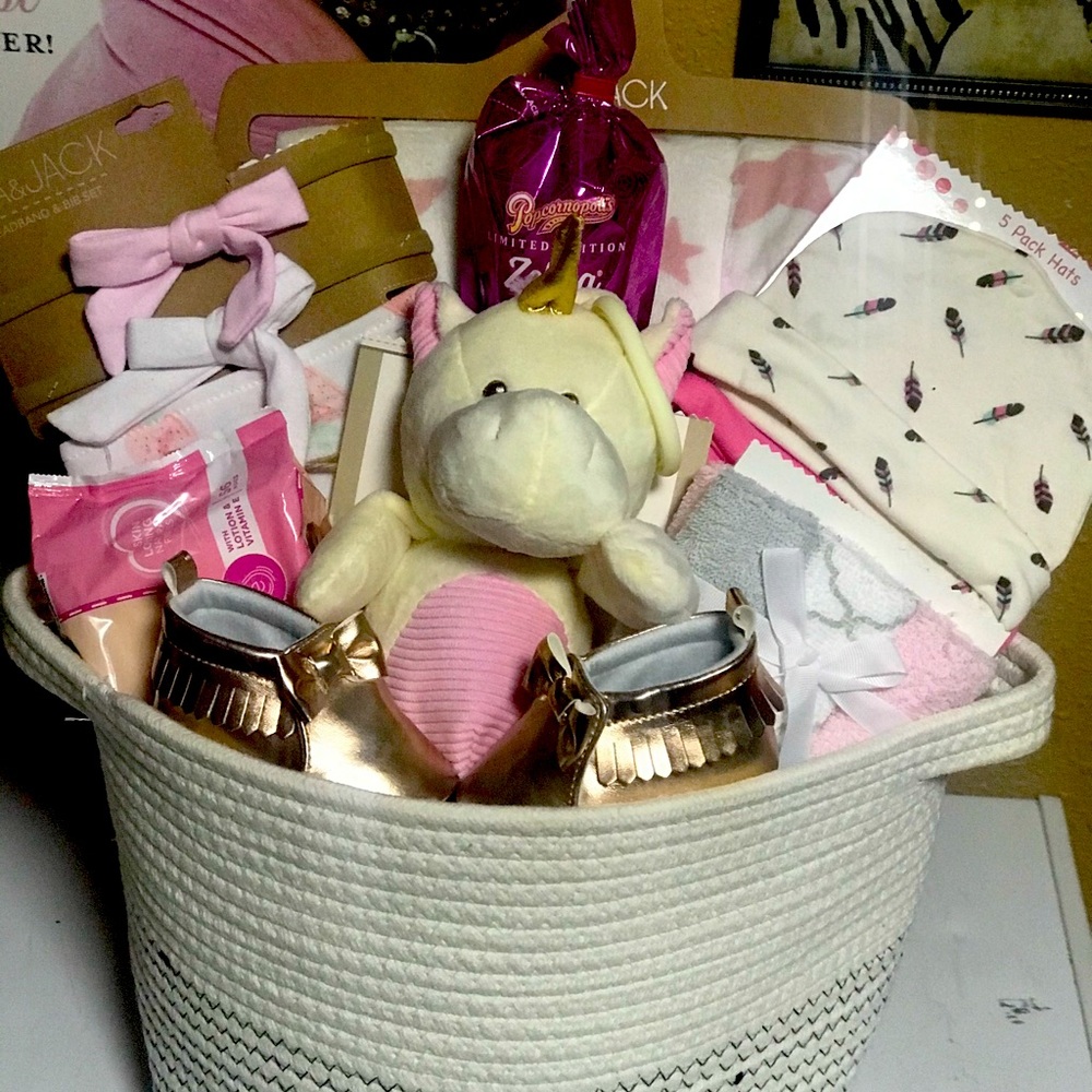 Baby girl gift basket